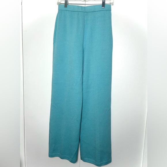 St. John Knit Light Blue Cami Top and Wide Leg Pant Set - Picture 2 of 10